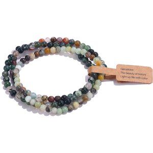 3PCS Crystal Bracelets for Women Men 4mm Semi-Precious Gemstone Beaded